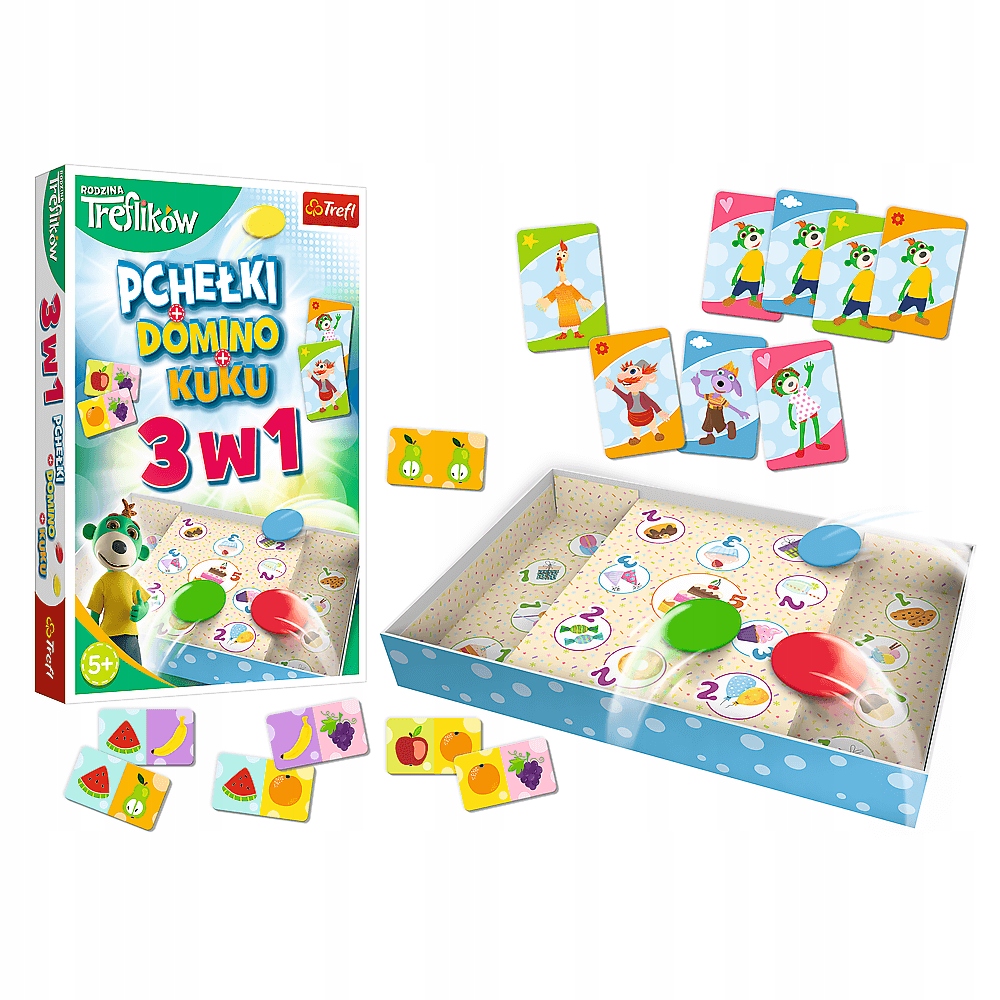 

Trefl gra Trefliki 3w1 zestaw Pchełki Domino Kuku
