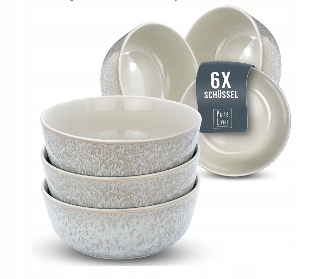 Pure Living Interior Design Sada Misek 6 Ks 16 cm, odstín modrý