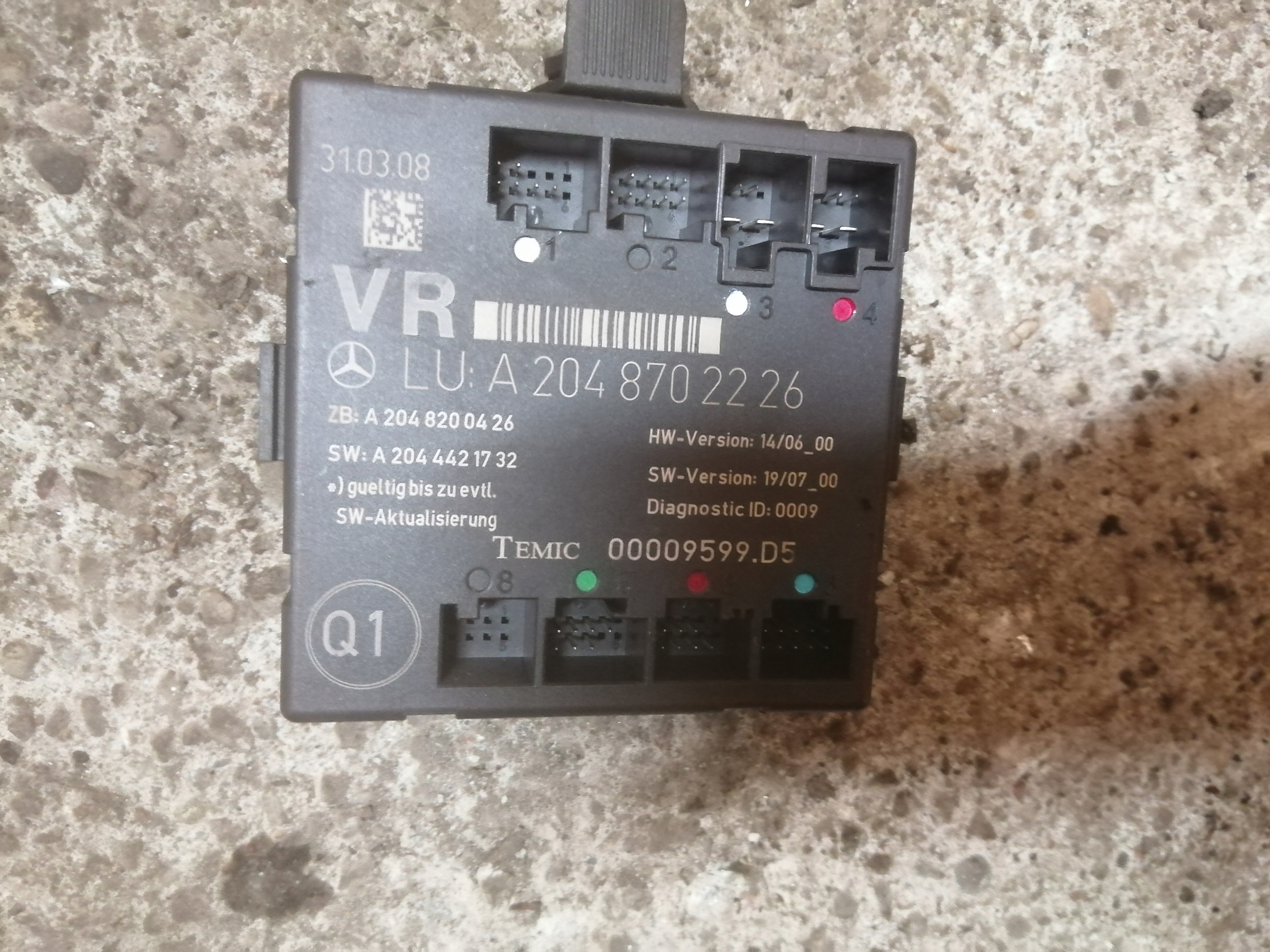 Moduł Drzwi Prawy Przód Mercedes W204 2048702226