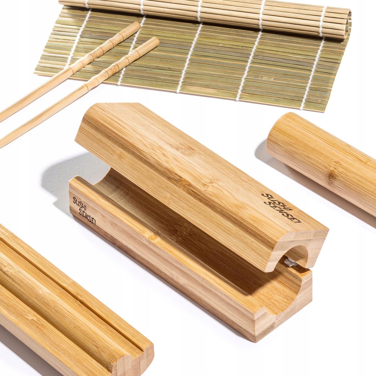 Dřevěný set na výrobu sushi rolleru, ideální jako Dárek Sushi Sensei