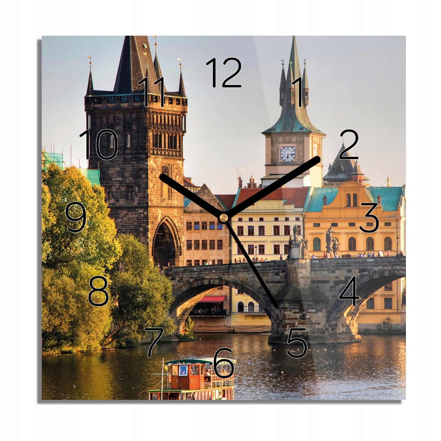 

Most rzeka Praga foto-zegar do jadalni 30x30 cichy