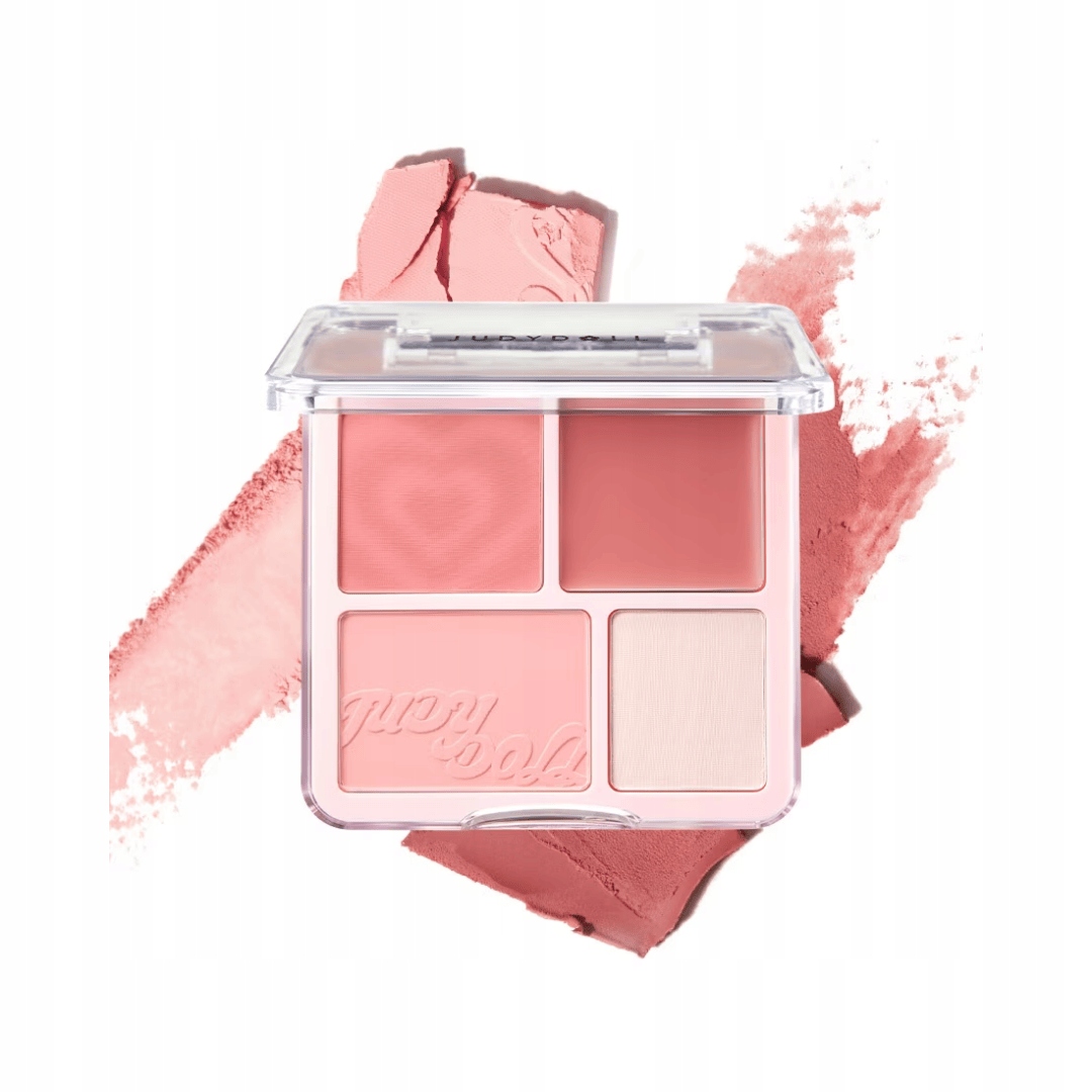 Judydoll 4 Color Blush & Highlight Palette #02 Soft Peach 9 g paleta růží