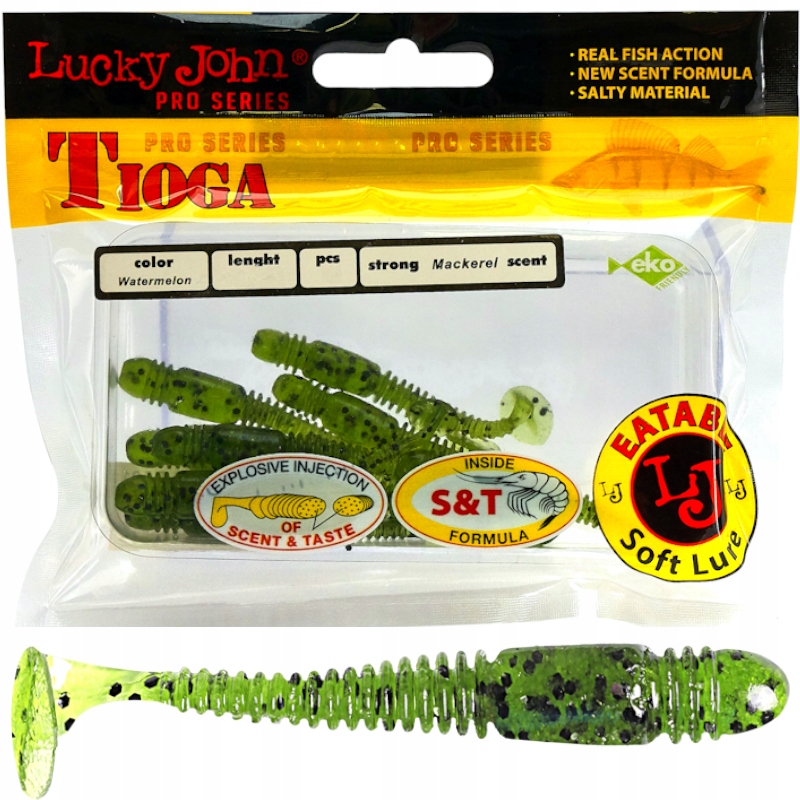 Guma Ripper Lucky John Tioga 2' 5cm PA01 Watermelon 10szt Na Okonia Pstrąga