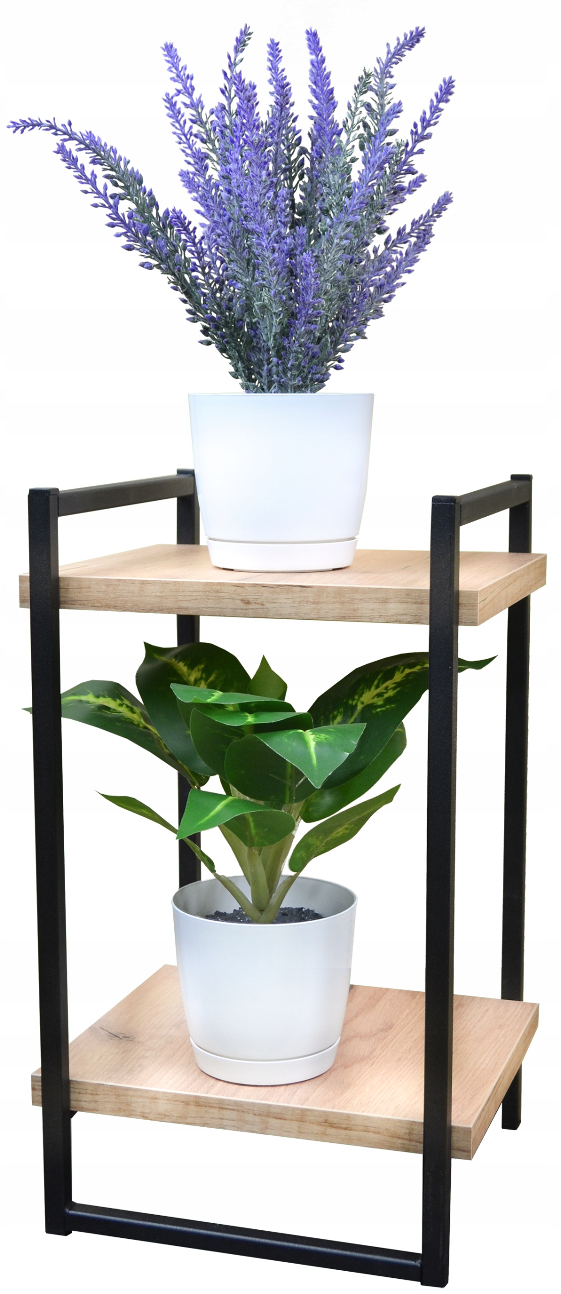 

Kwietnik metalowy loft czarny 2 półkowy Cage 40