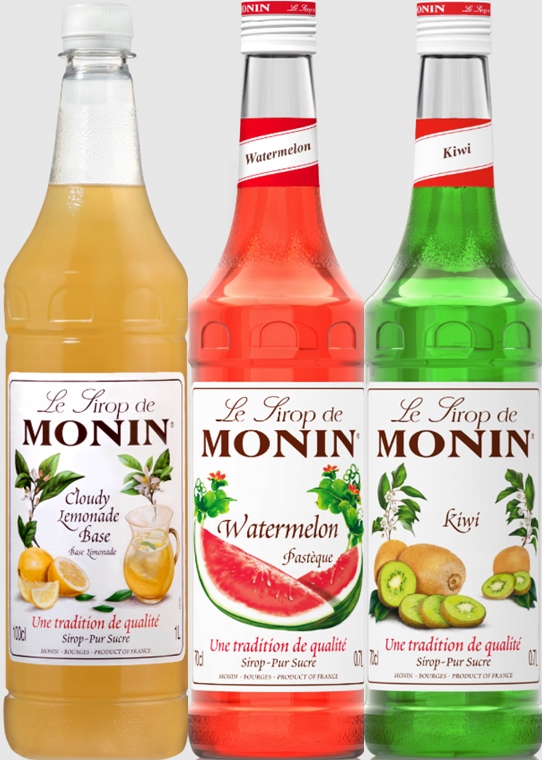 Zestaw letni do lemoniad i drinków Monin Cloudy, Arbuz, Kiwi