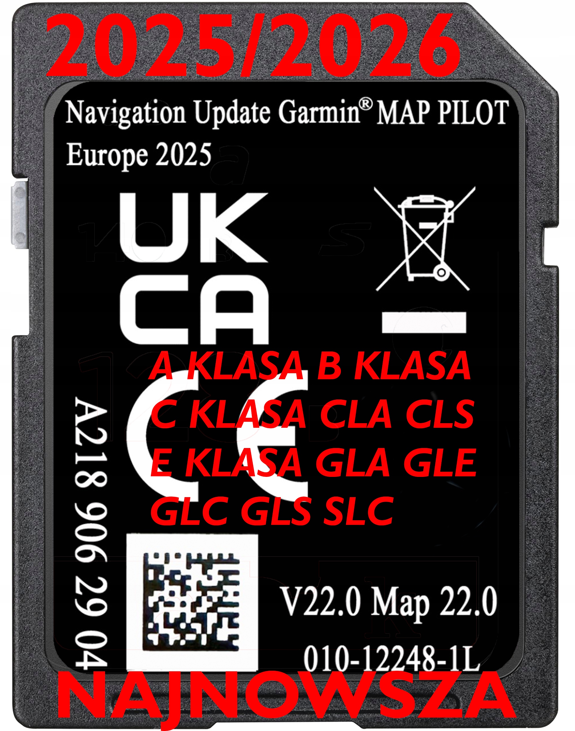 Mapa Mercedes A218 V22 2025/2026 Třída A B C E Gls Gle Cla Cls Gla Glc Slc