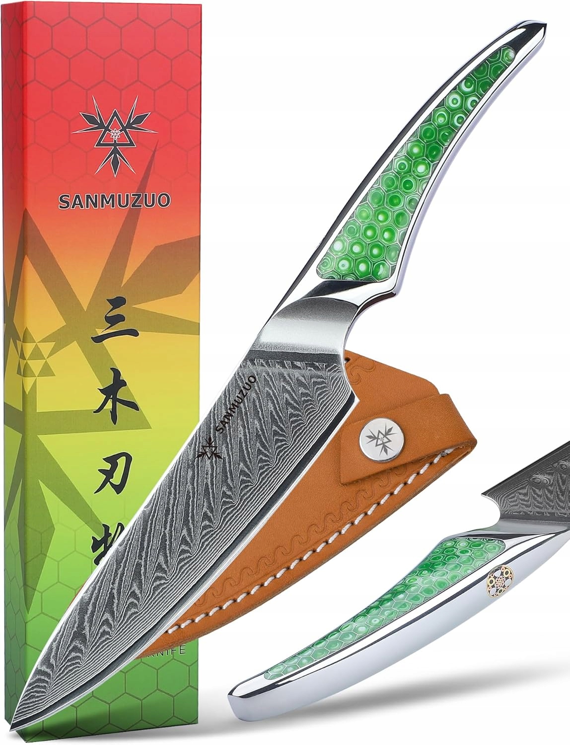 Nůž 13 cm Sanmuzuo ocel damascénská VG-10 Rukojeť z pryskyřice