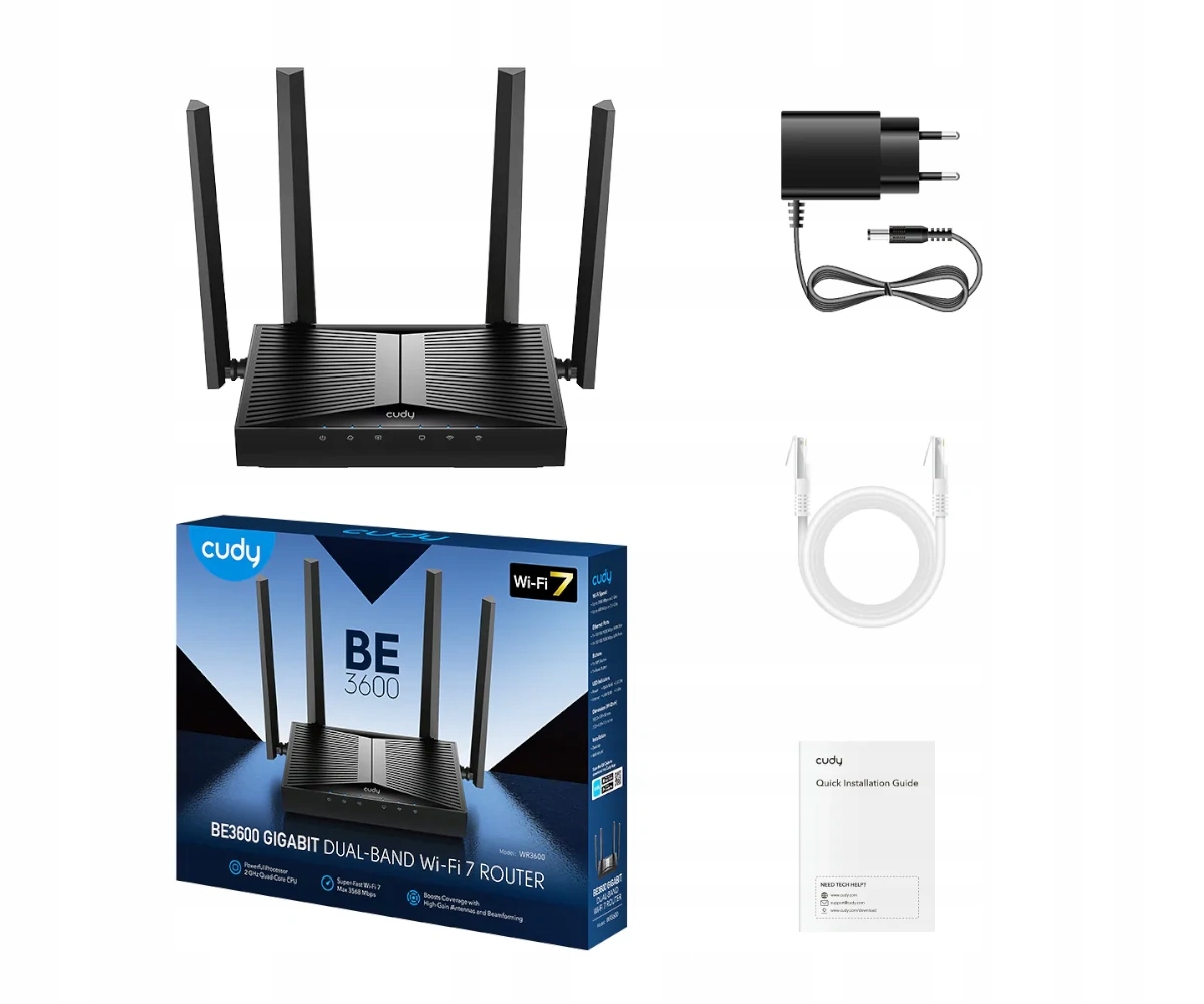 CUDY BE3600 Router WiFi 7 Gigabit Dualband MU-MIMO Anteny VPN Cloud App — miniatura 11