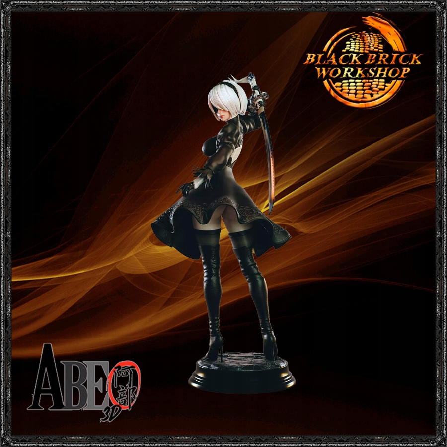 2B NieR Automata Neupracovaná Abe 3D Měřítko 1/24 (75mm) (sfw) 3D tisk