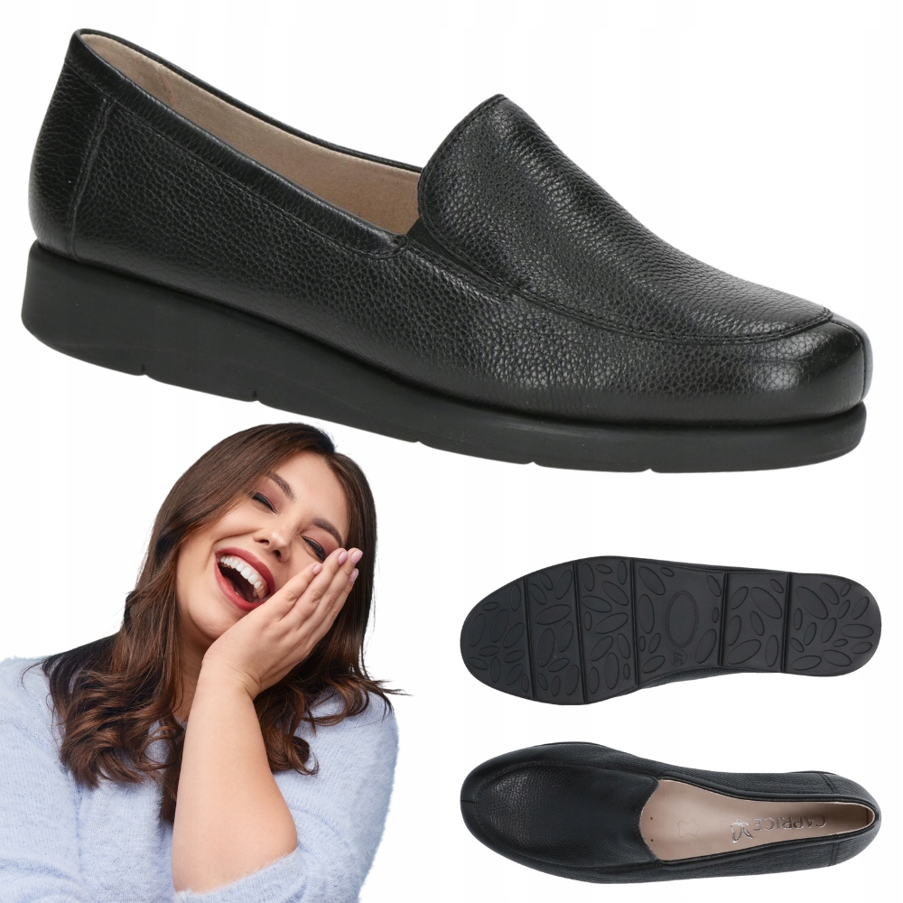 Elegantní dámské polobotky z přírodní kůže Caprice klasické, módní, velikost 39