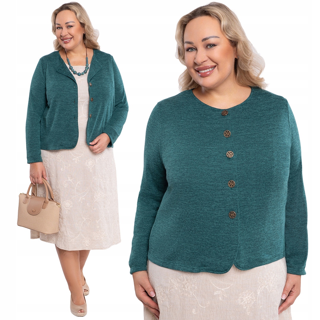 Tmavě zelený svetr velikosti 60/62