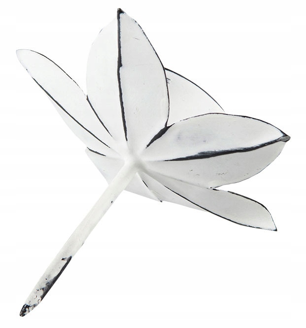ŚWIECZNIK KWIAT do stroików BIAŁY metalowy Kolor biały