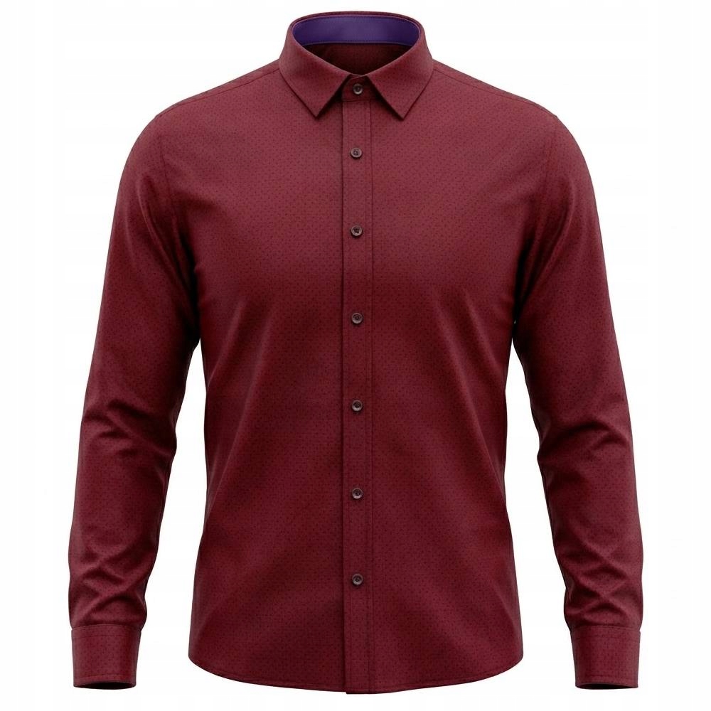 Ego Man košile pánská EGB-513-4 regular fit nadměrná velikost 6XL bordó