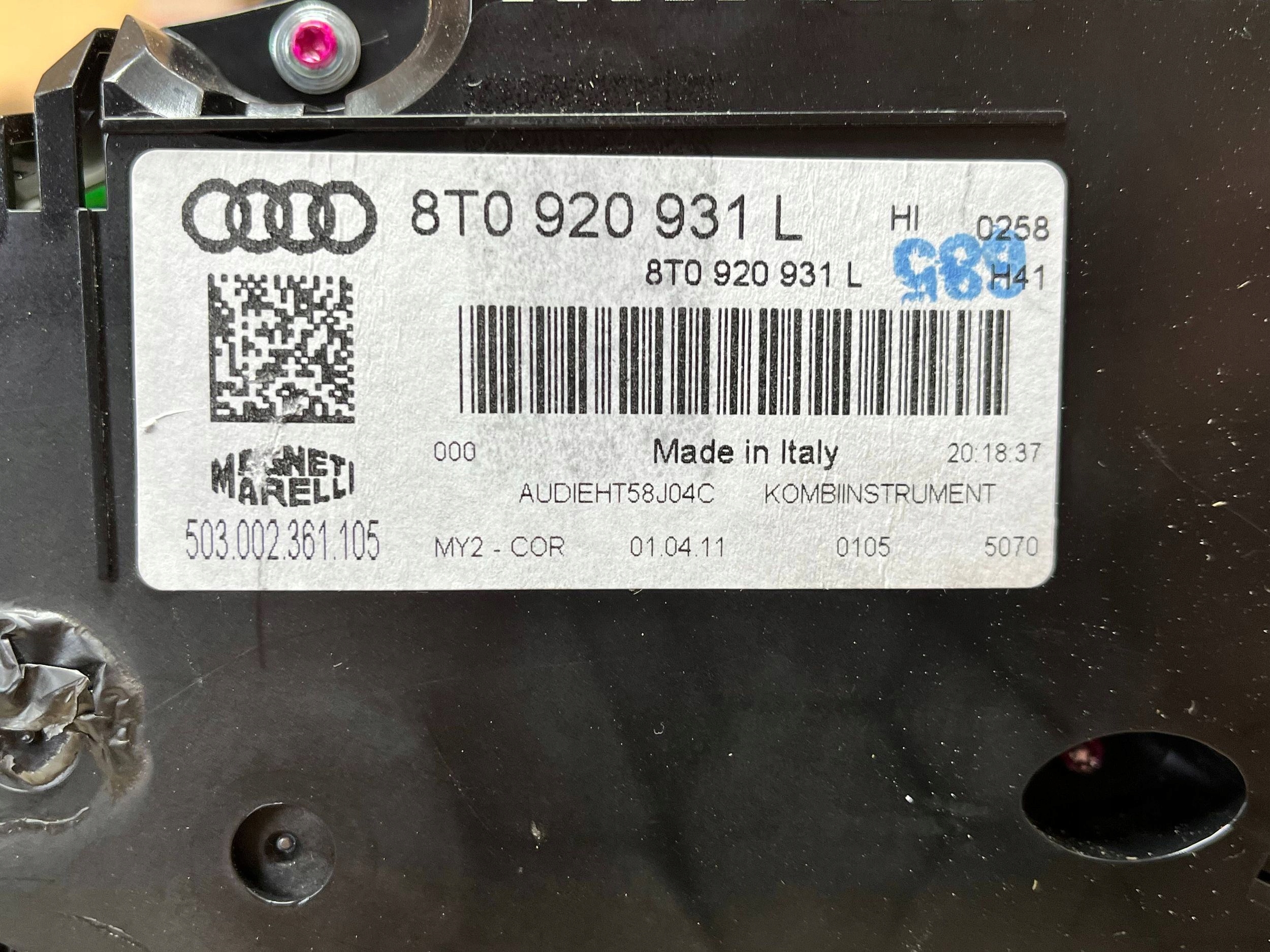 dials Audi A5 8T 8F 8T0920931LX