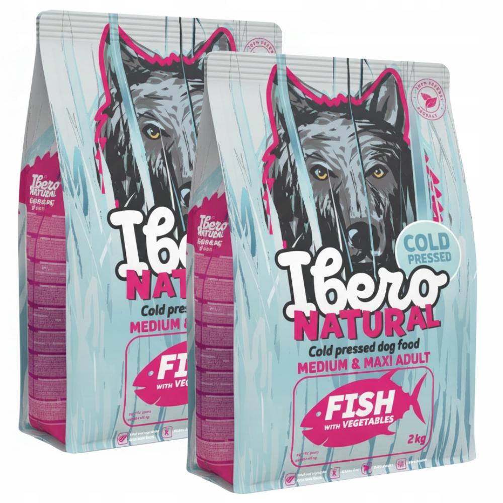 Levně Krmivo pro psy středních a velkých plemen ryba 2x2 kg Ibero Cold Press Adul