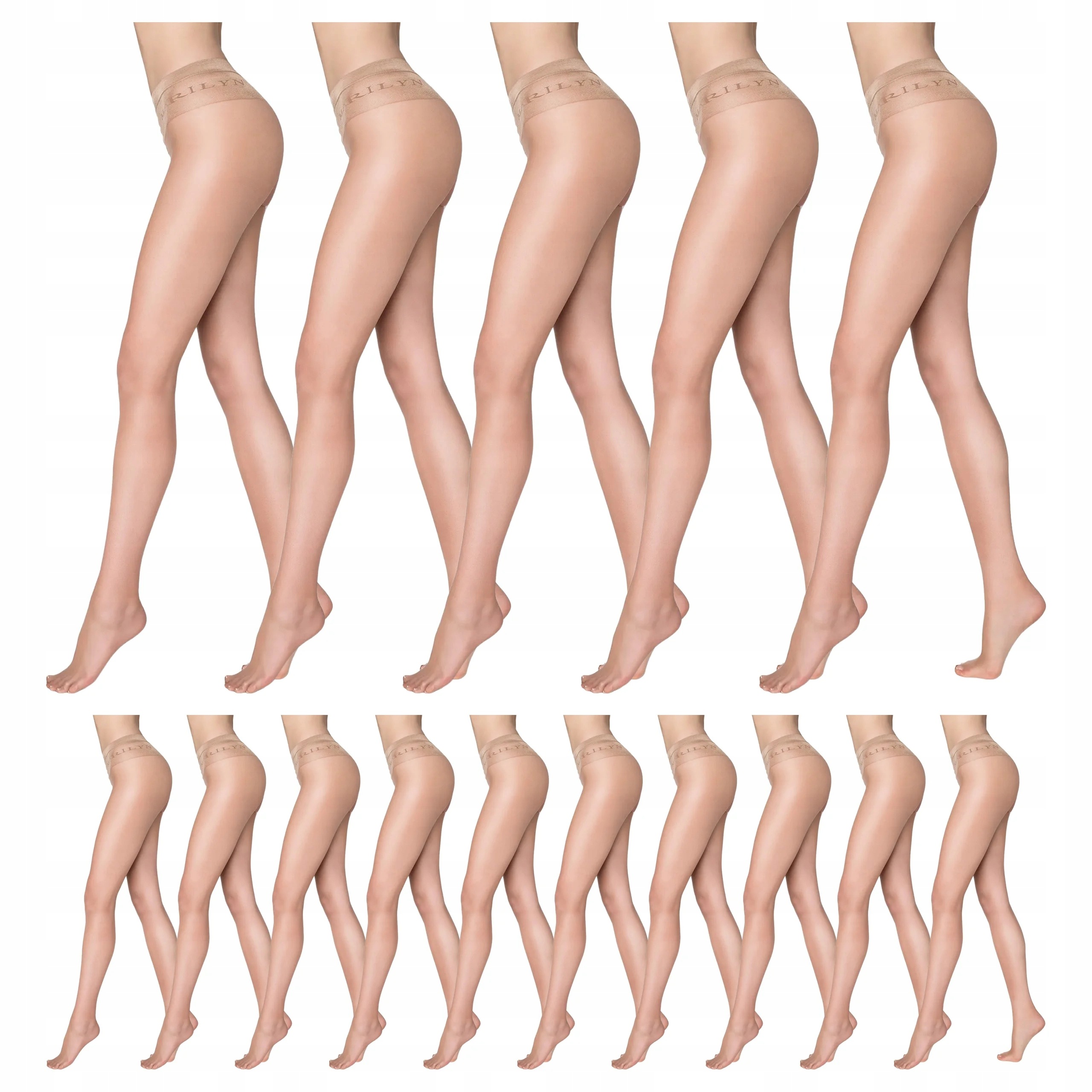 15 x Punčocháče na kyčle s nízkým pasem Vita Bassa 20 den Marilyn Beige 2-S