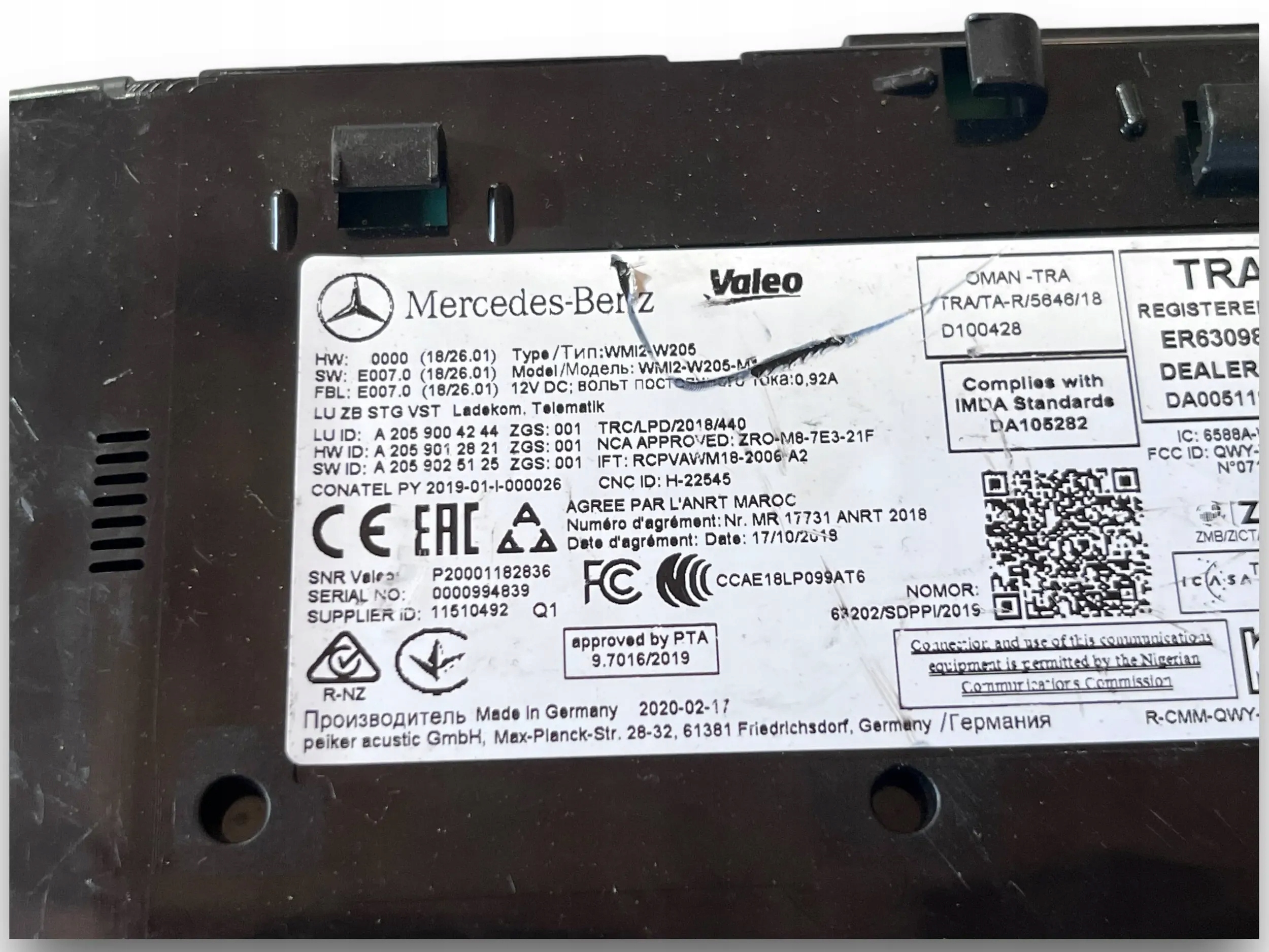 MERCEDES C KLASA W205 modulo TELEMATIK 2059004244 @M