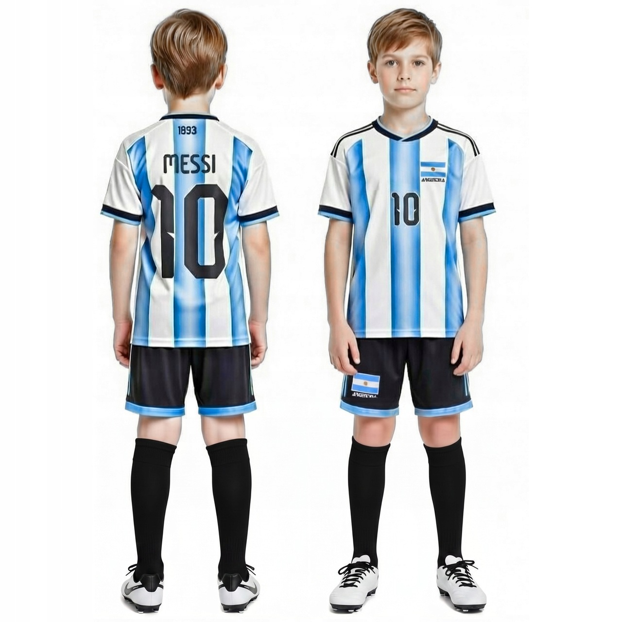 Strój Piłkarski Messi 10 zestaw 3w1 z getrami dla małego kibica 152 cm