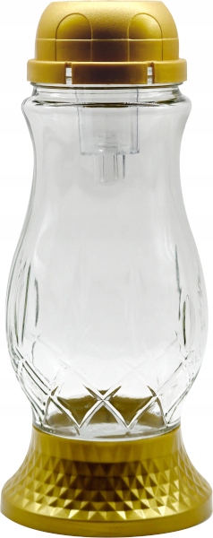 Wysoki Znicz Solarny LED 25 cm – ZNICZE EKO | Wodoodporny | ZŁOTY