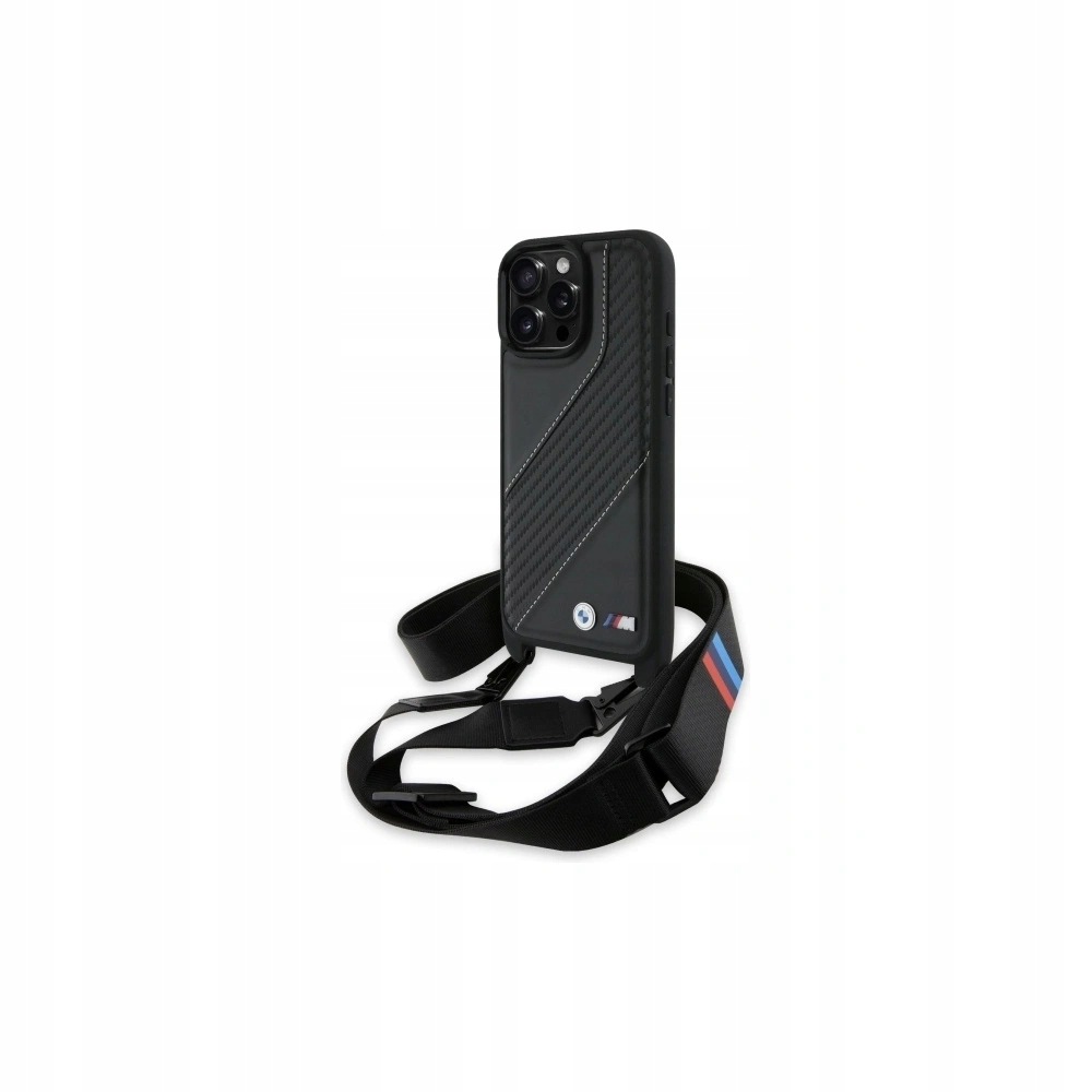 Pouzdro Bmw M Edition iPhone 16 Pro Max pevné pouzdro Carbon Stripe černé