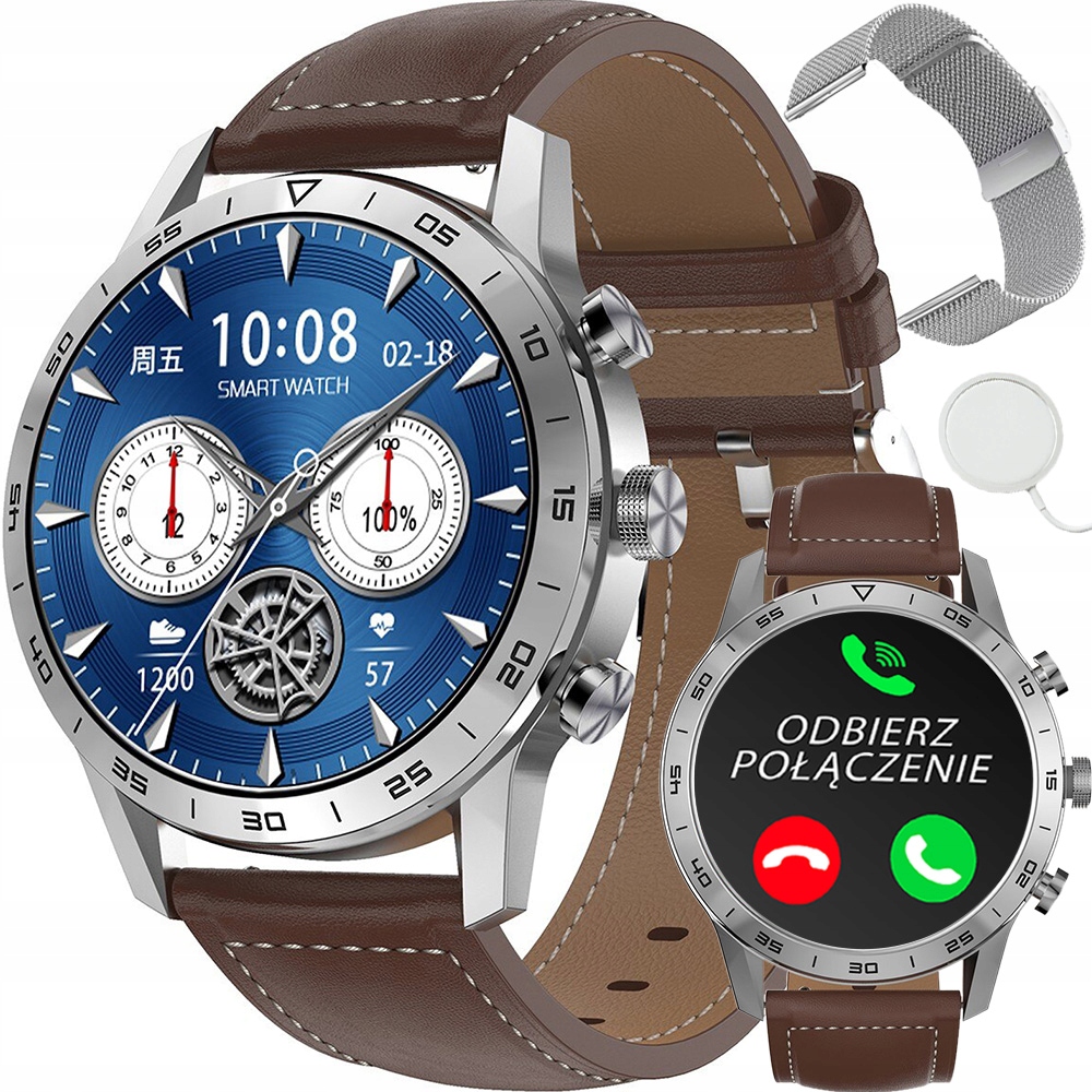 

Smartwatch zegarek Męski opaska Polskie menu XXL