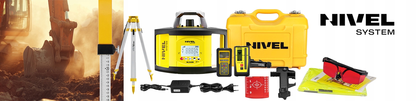 Niwelator laserowy Nivel System NL540 + RD700 DIGITAL | SPADKI 10% | LCD Stopień ochrony IP54
