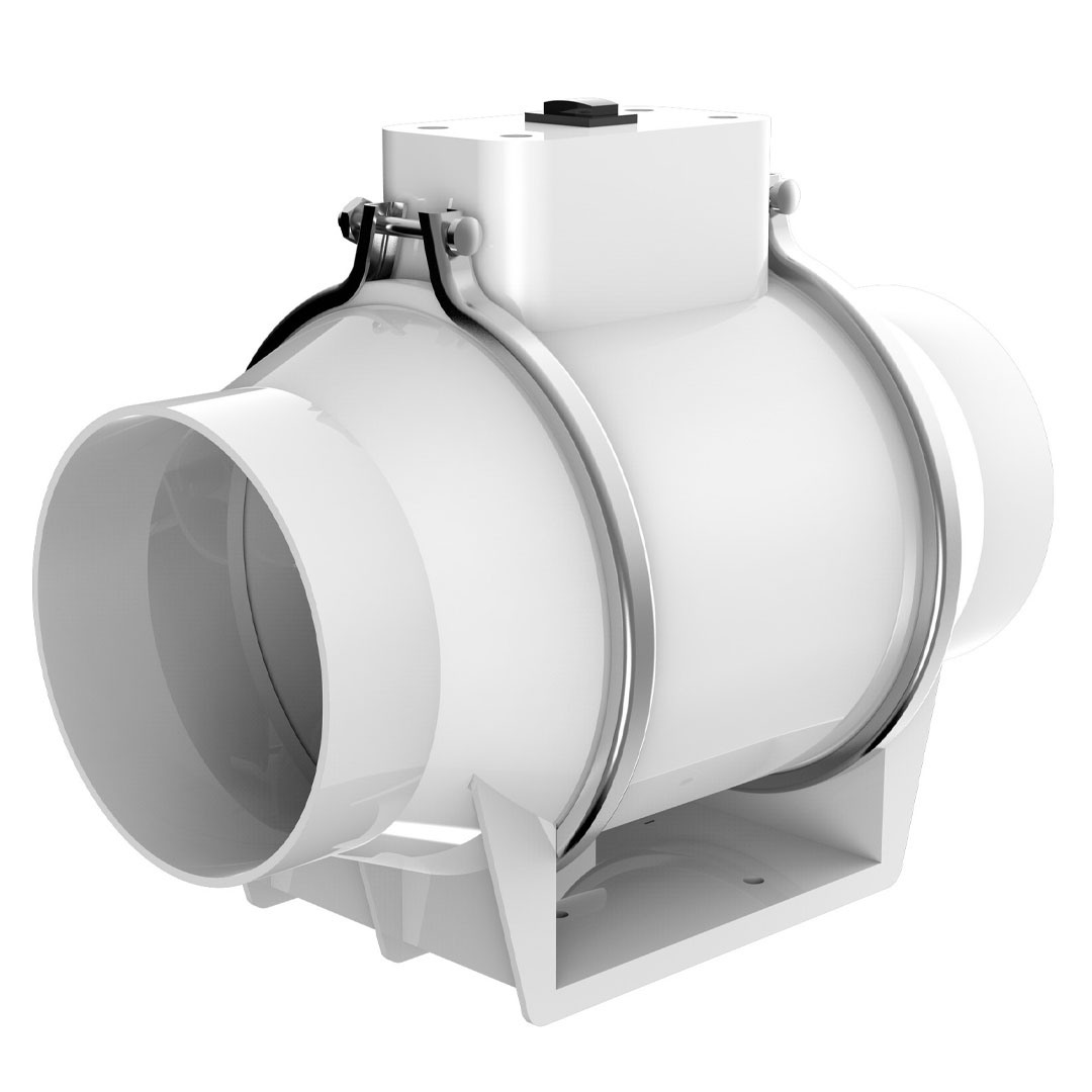 Axiálny ventilátor Dospel 007-0406 Turbo Ø125 49W IPX2 biely