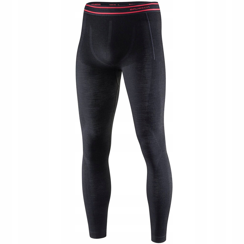 Legginsy termoaktywne męskie Brubeck Merino Active Wool Czarne XL