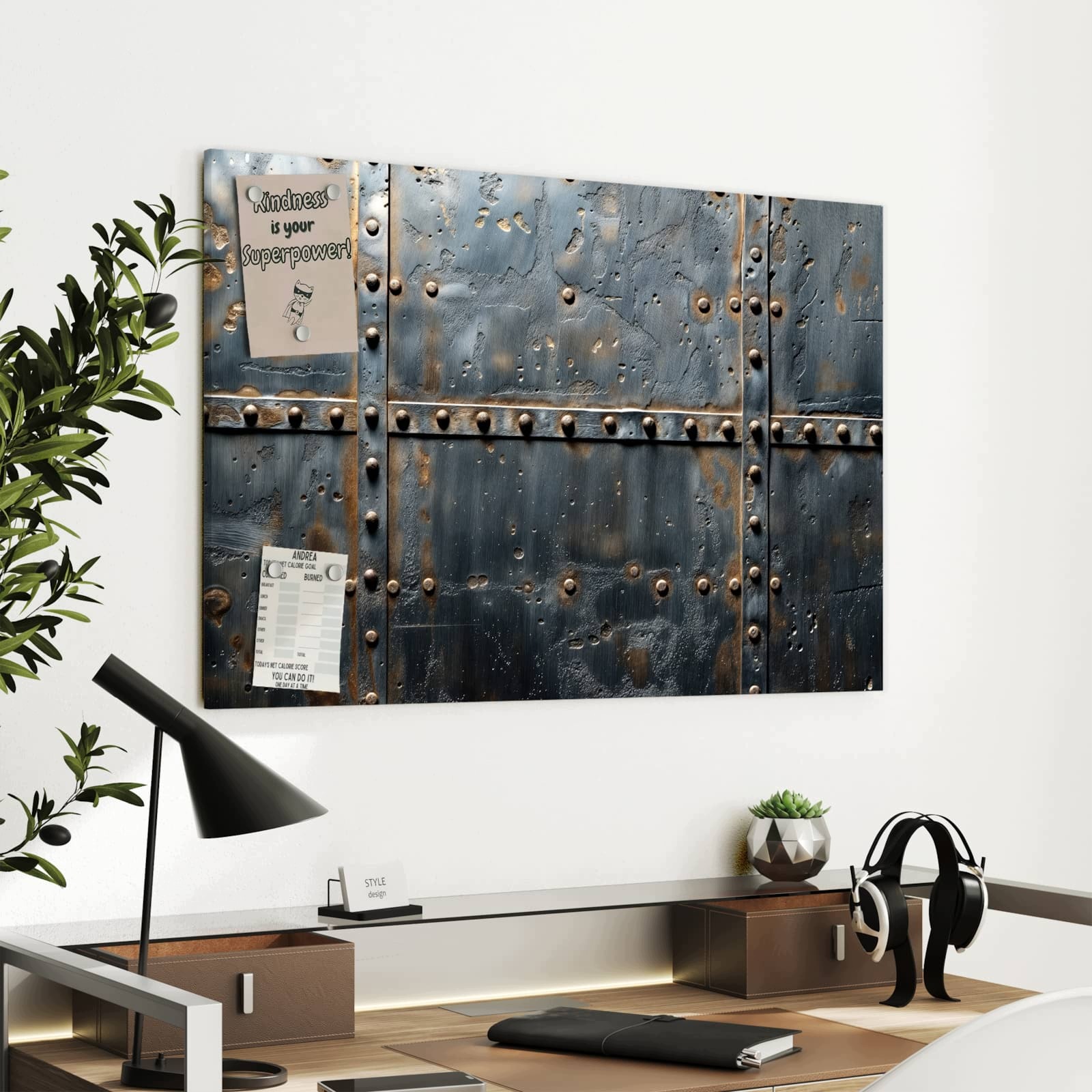 Magnetická tabule Kovové drzwi Design 90 × 60 cm