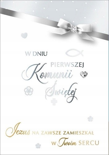 

Prezenty na Komunię kartki pięknie zdobione DK896
