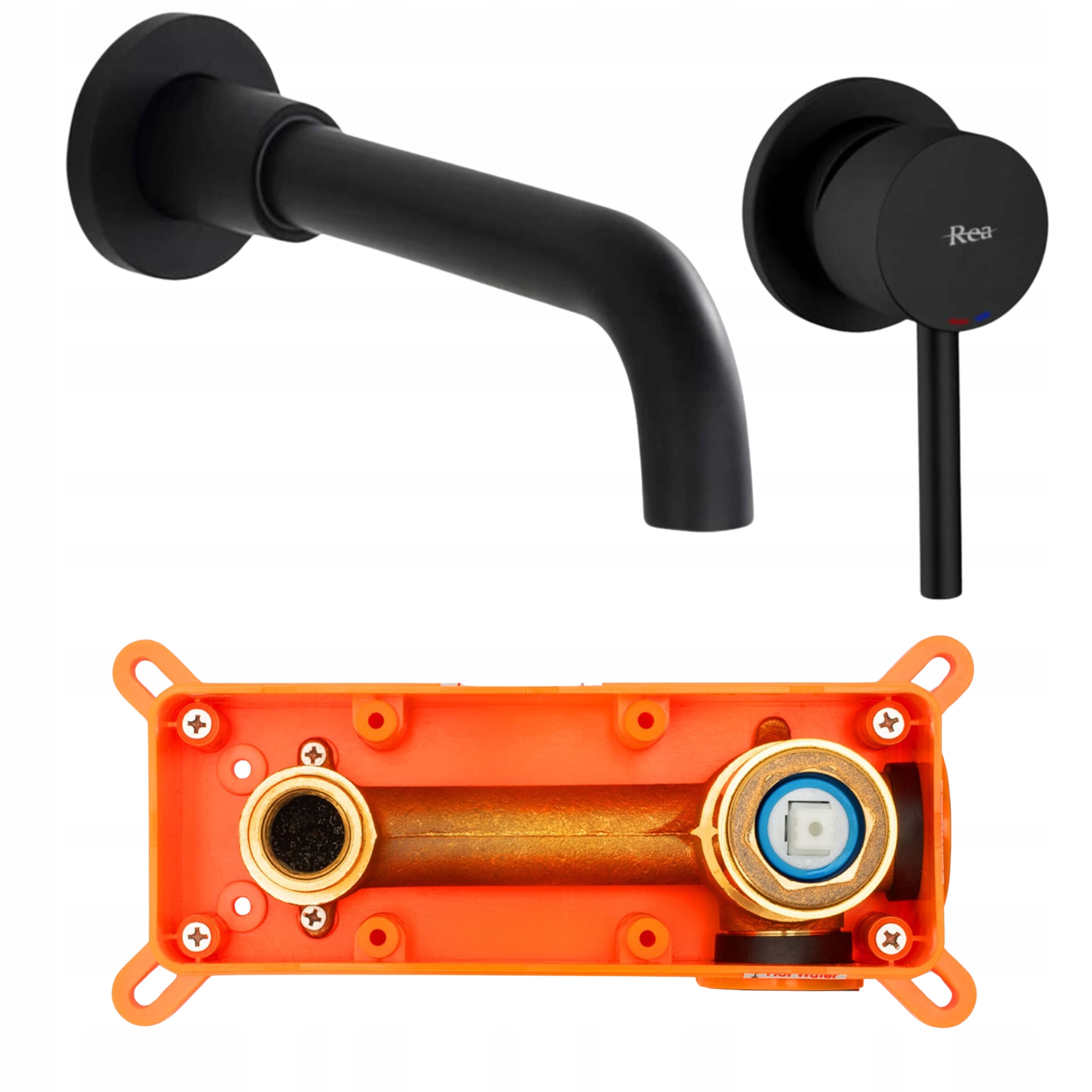 Podomietková umývadlová batéria pre umývadlo čierna Rea Lungo Long Matná