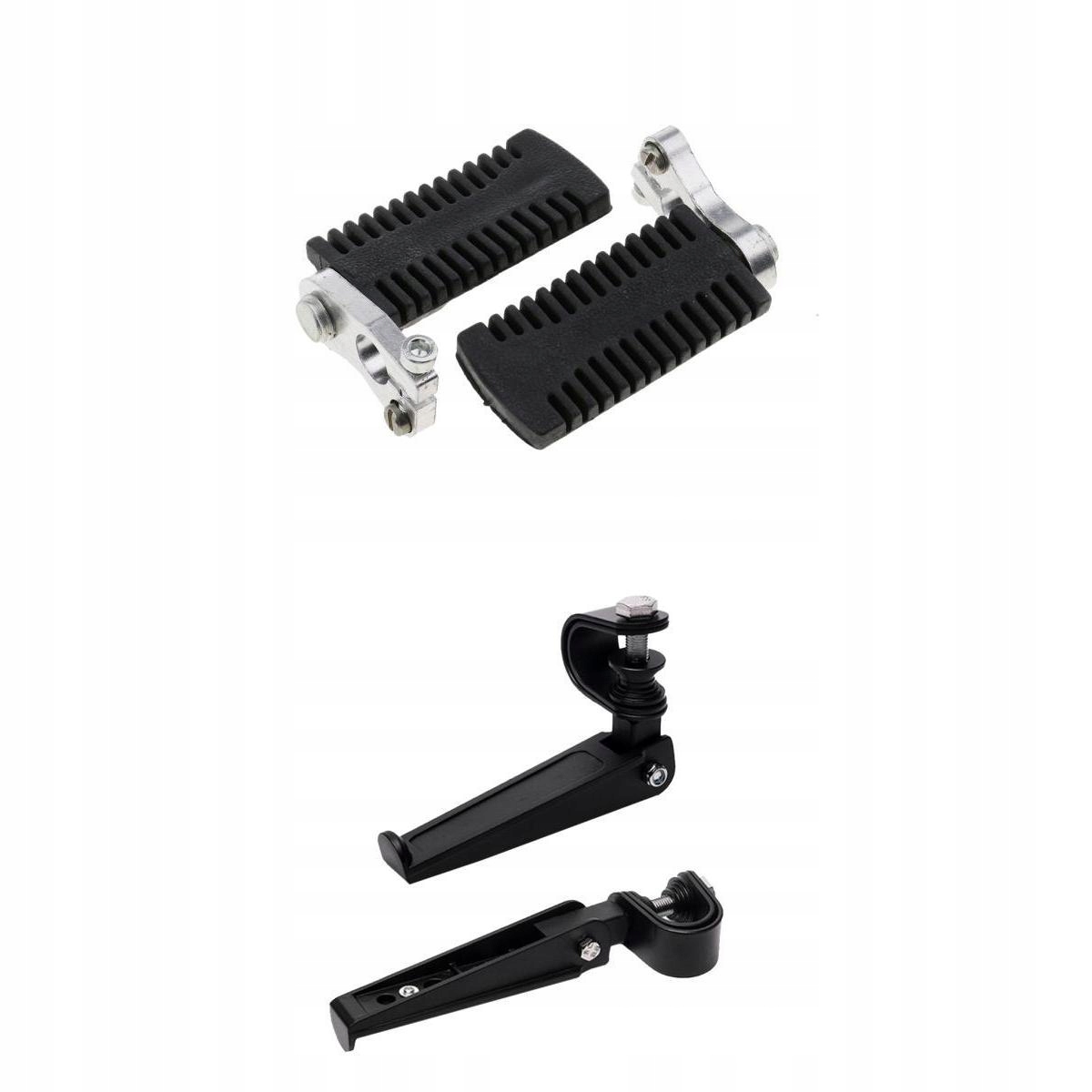 2 pary czarnych podnóżków motocyklowych