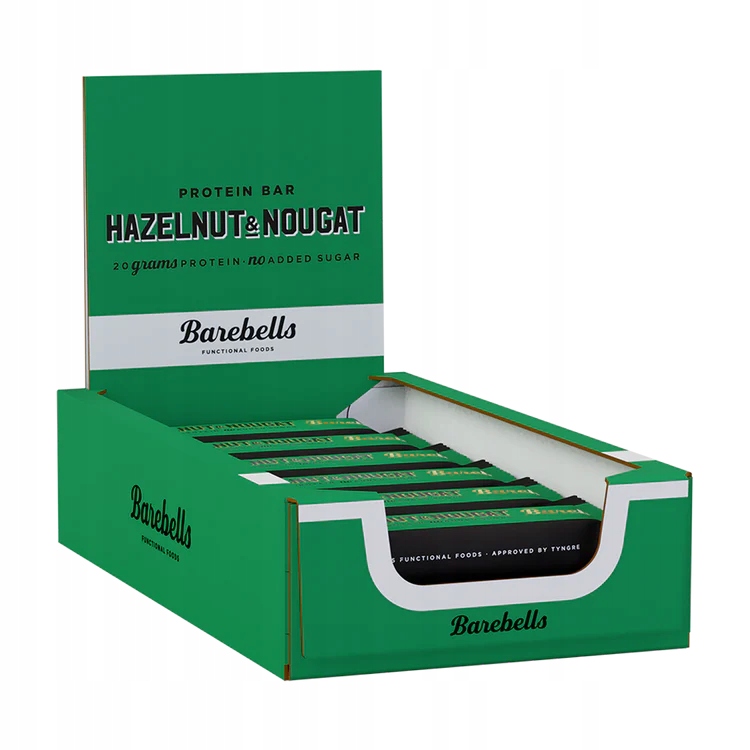 12x Barebells Protein Bar 55g hazelnut nougat