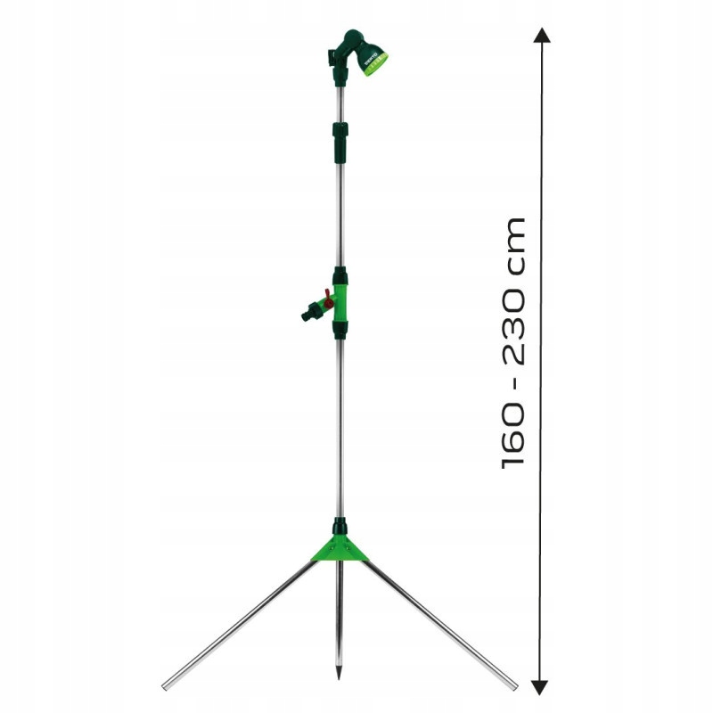 PRYSZNIC OGRODOWY ZRASZACZ TELESKOP. 240cm NATRYSK REGULOWANY 1,6-2,3m Marka Verto