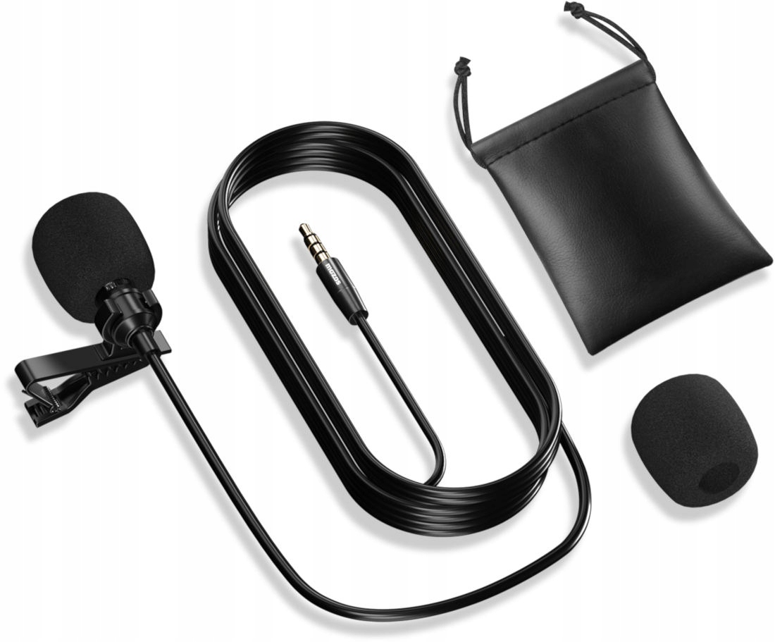 MIKROFON KRAWATOWY PRZEWODOWY Z KLIPSEM TRS JACK LAVALIER POJEMNOŚCIOWY