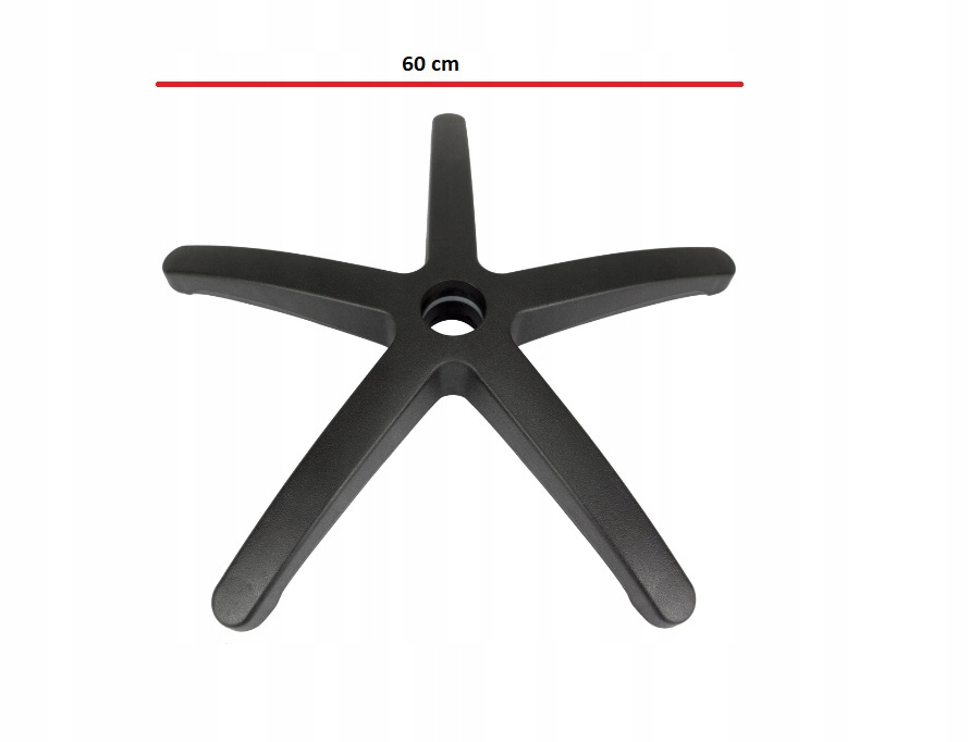 Podstawa fotela obrotowego gamingowego krzyżak M L pięcioramienna 60 cm Średnica podstawy 55 cm