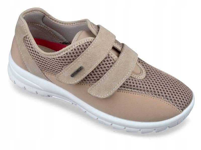 Dámské sportovní boty na halluxy se zapínáním na na suchý zip, béžové