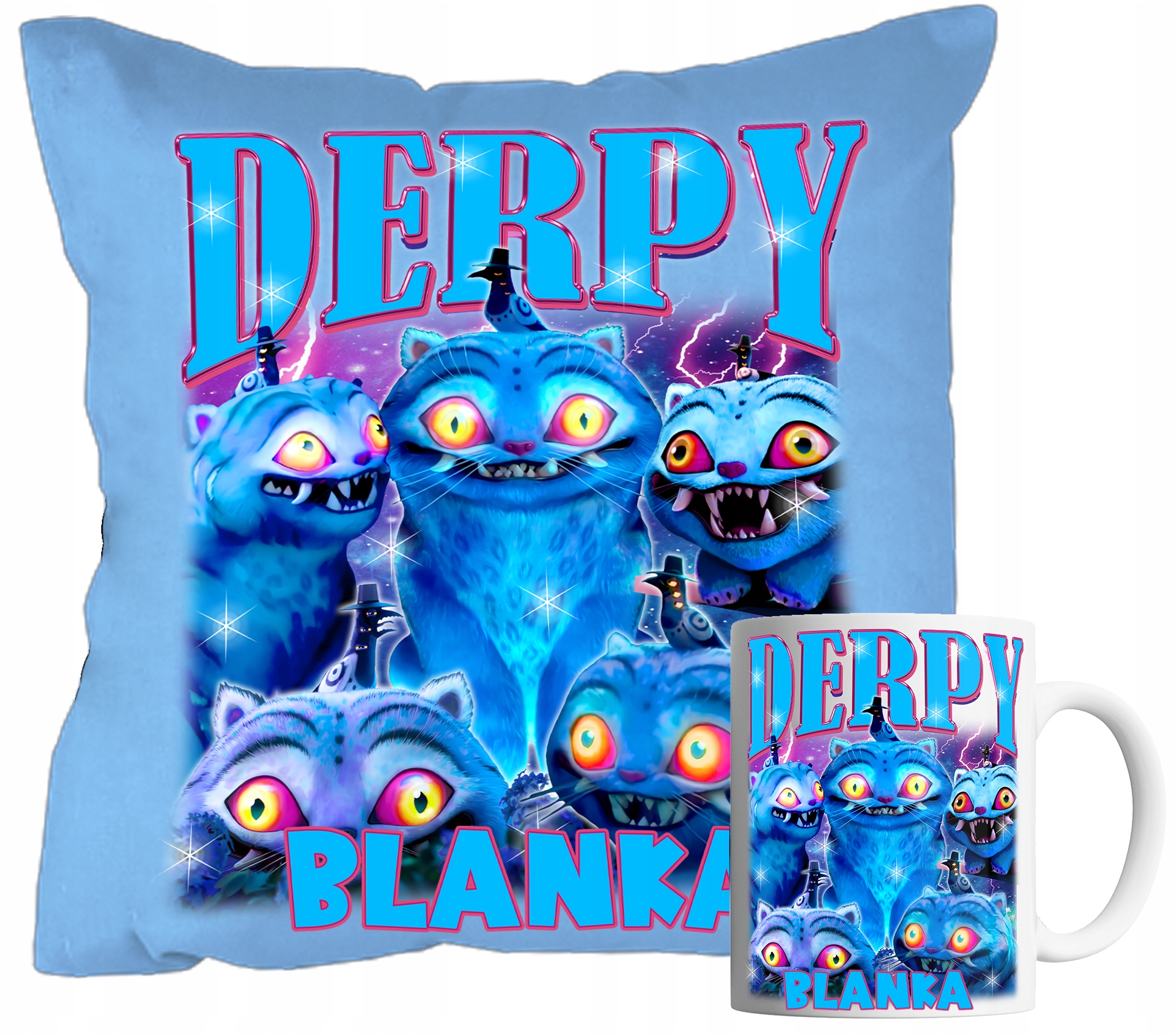 Set Hrnek A Polštář Modrý Derpy Huntrix Kpop Demon Hunters Jméno