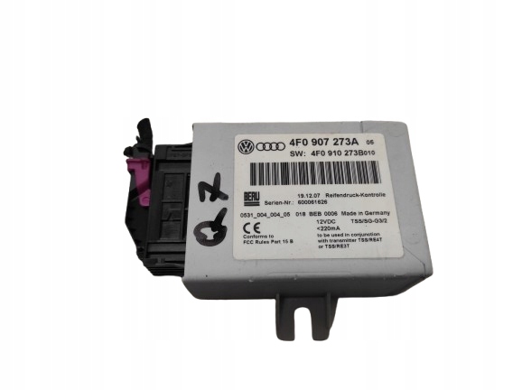 AUDI Q7 4L 05- MODUŁ CZUJNIKA CIŚNIENIA OPON 4F0907273A