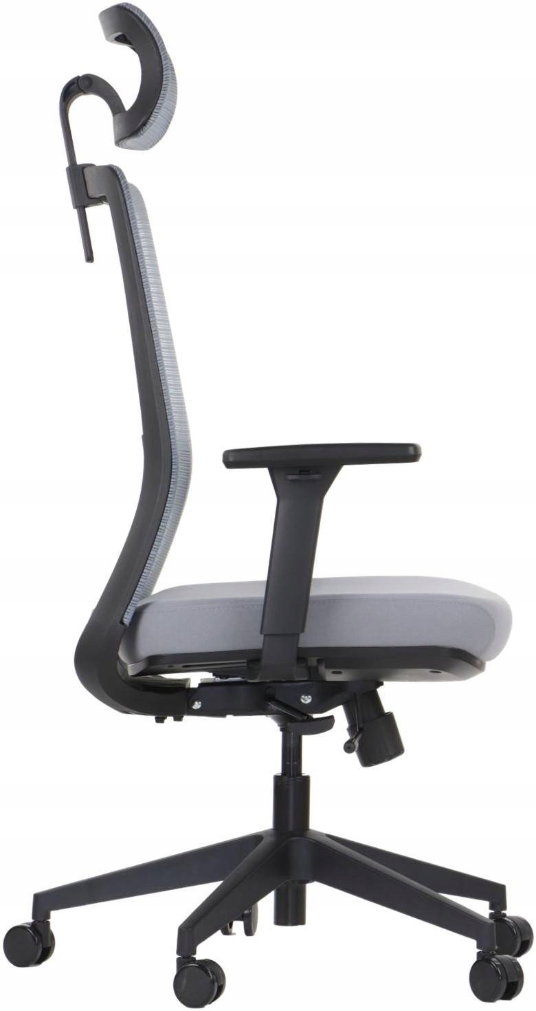Krzesło Obrotowe Craften 2 – Ergonomiczne Biurowe Szare, Siatka i Tkanina
