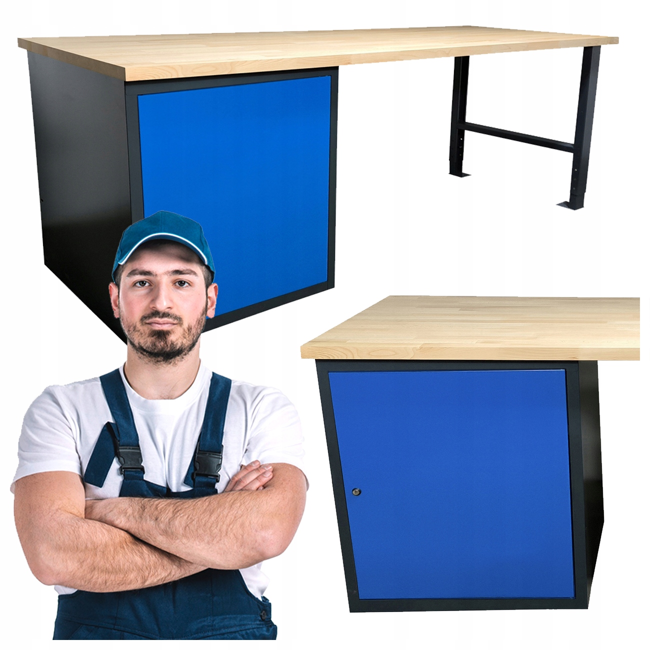 Garážový Pracovní Stůl Kovový, Odolný 210X68X88 CM P-2170