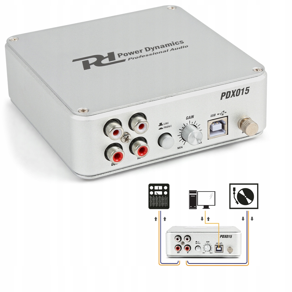 Przedwzmacniacz gramofonowy Power Dynamics PDX015 Rodzaj hybrydowy