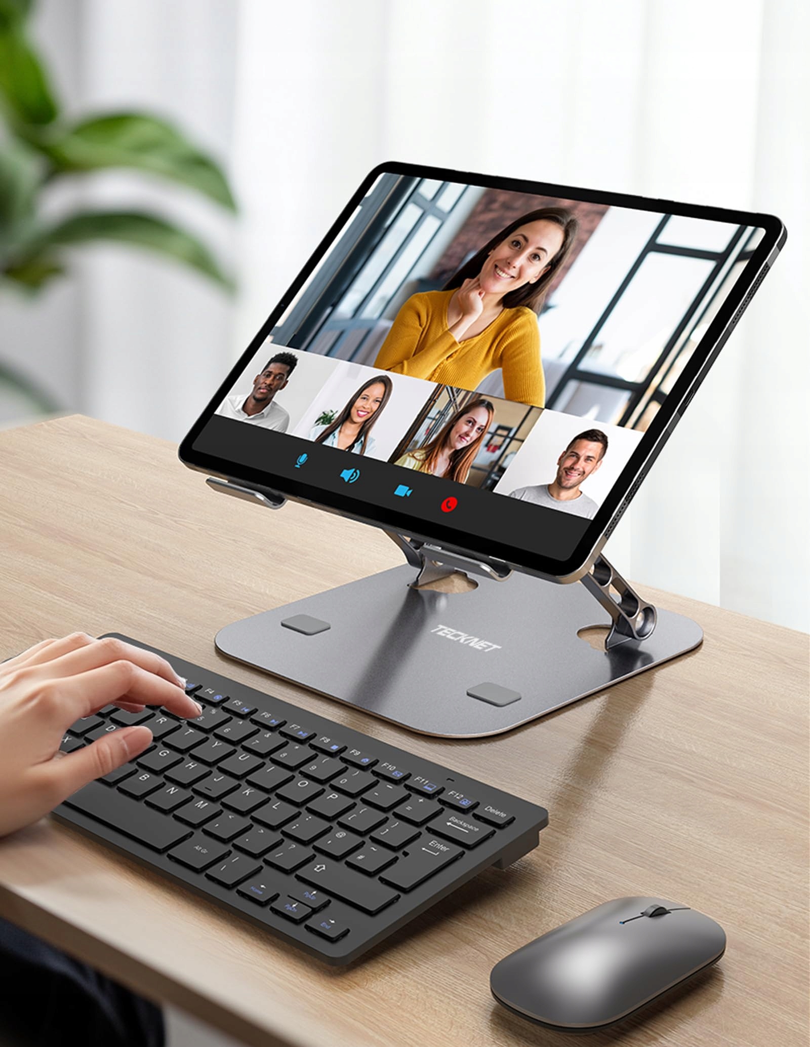 TECKNET REGULOWANY STOJAK NA LAPTOPA ERGONOMICZNY PRZENOŚNY SZARY — miniatura 7