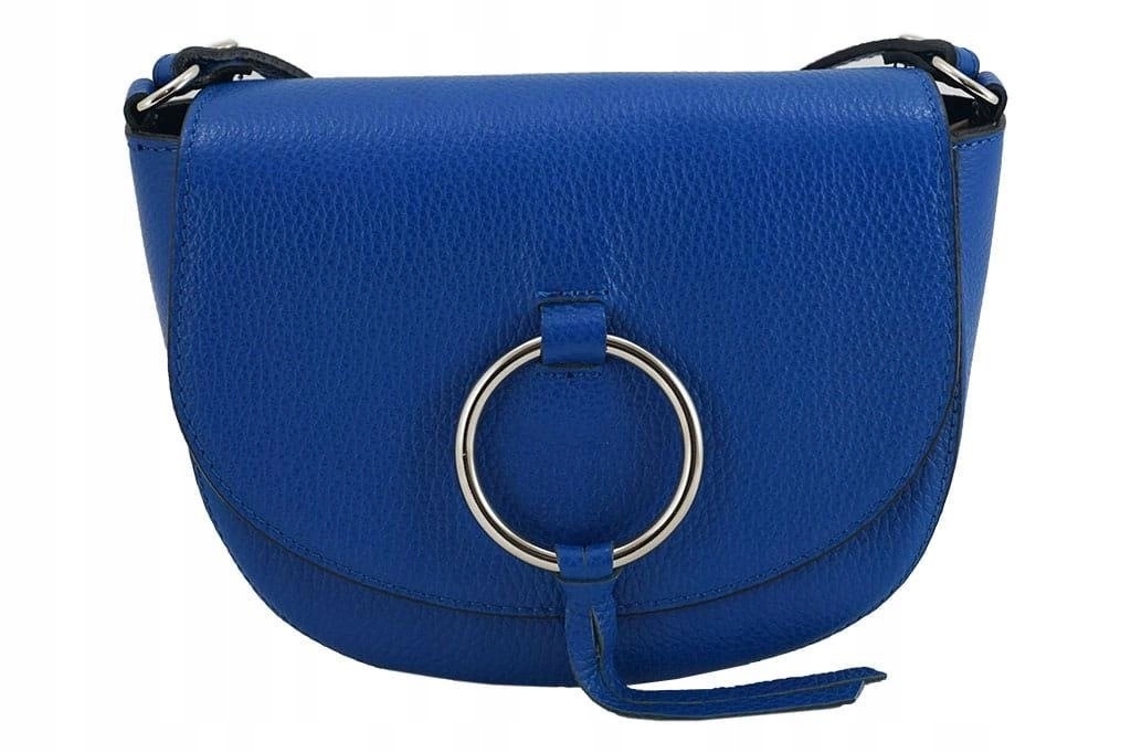 Kabelka Přes Rameno je vyrobena z přírodní kůže v barvě chrpy