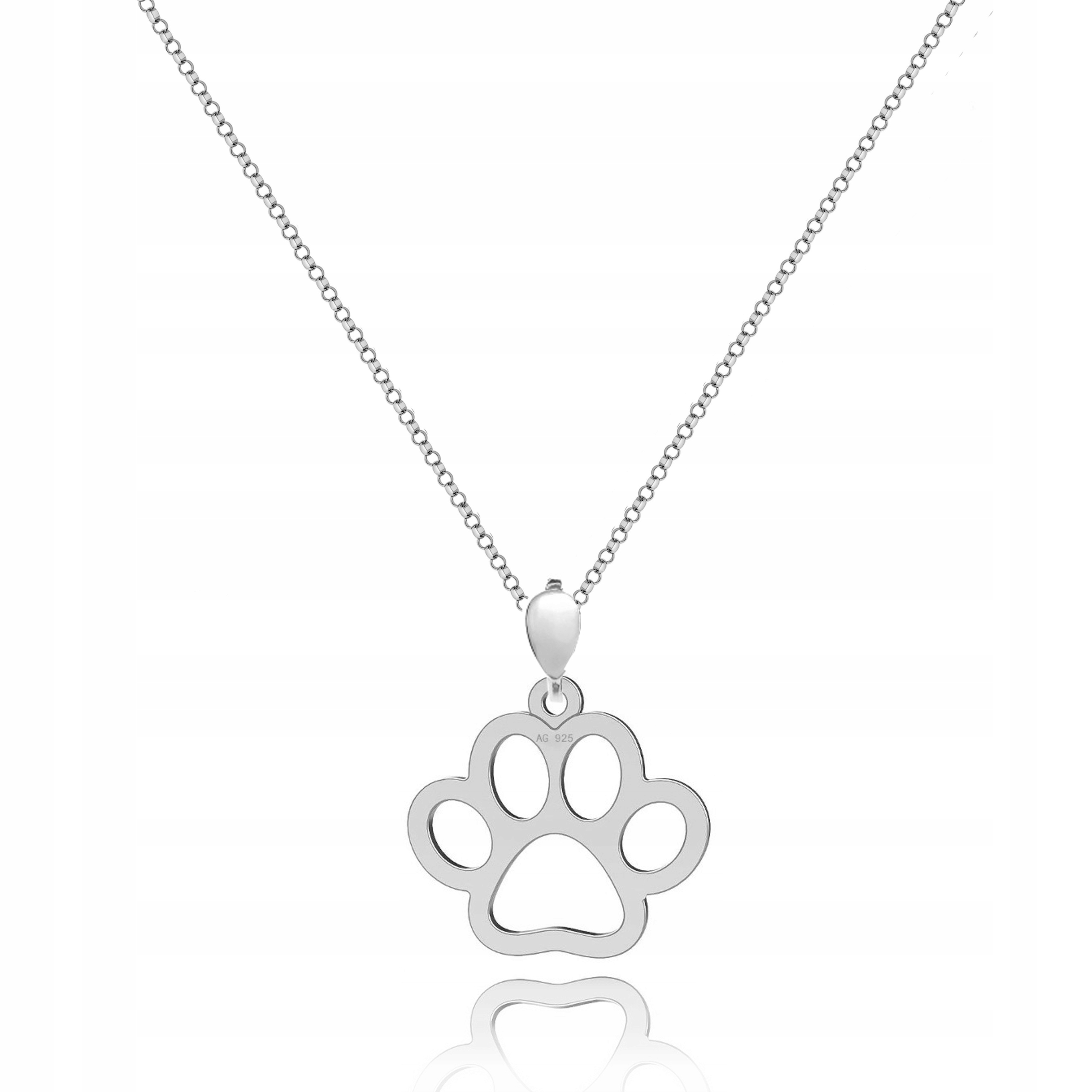 

Srebrny Naszyjnik Łapa Psa Pies Piesek srebro 925