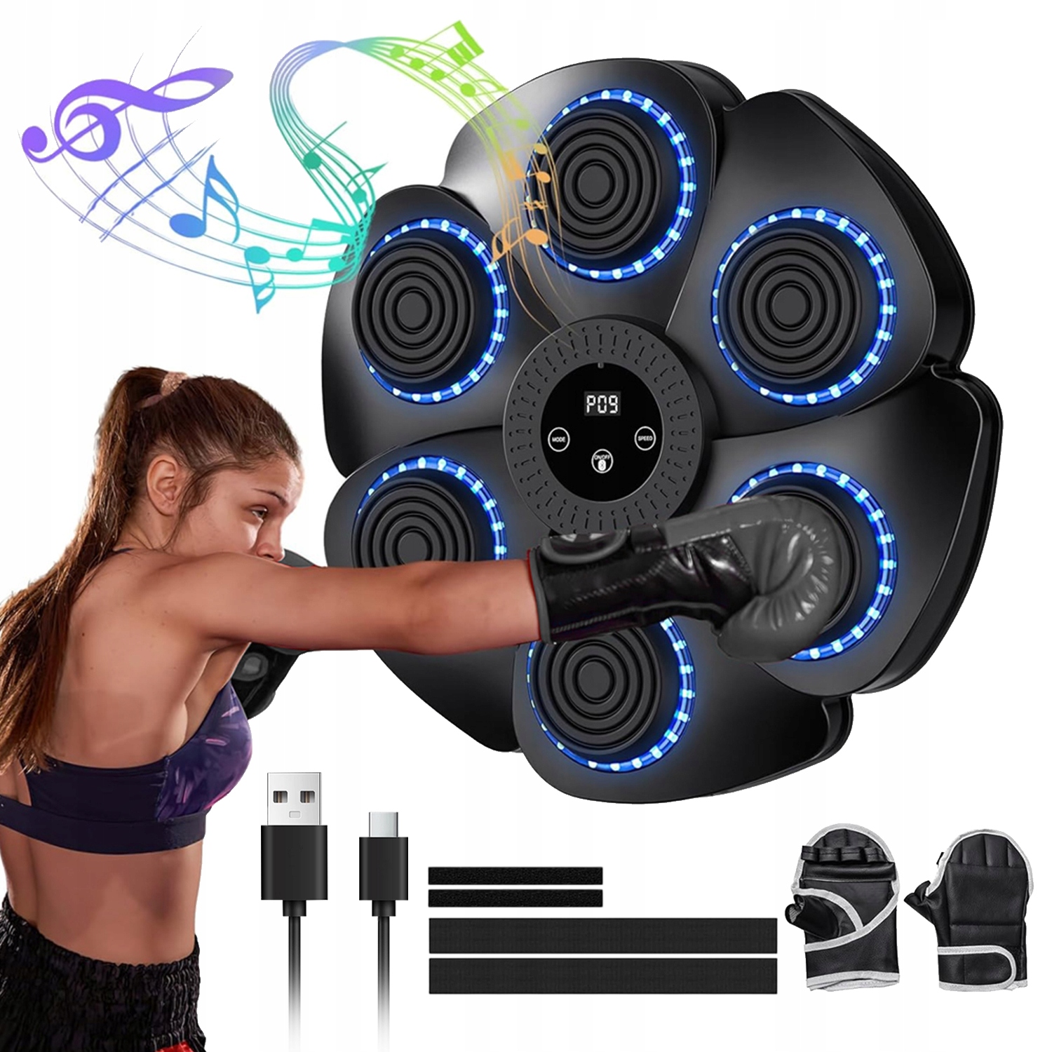 Elektroniczna Maszyna Bokserska Led Bluetooth Do Treningu Rodzinnego