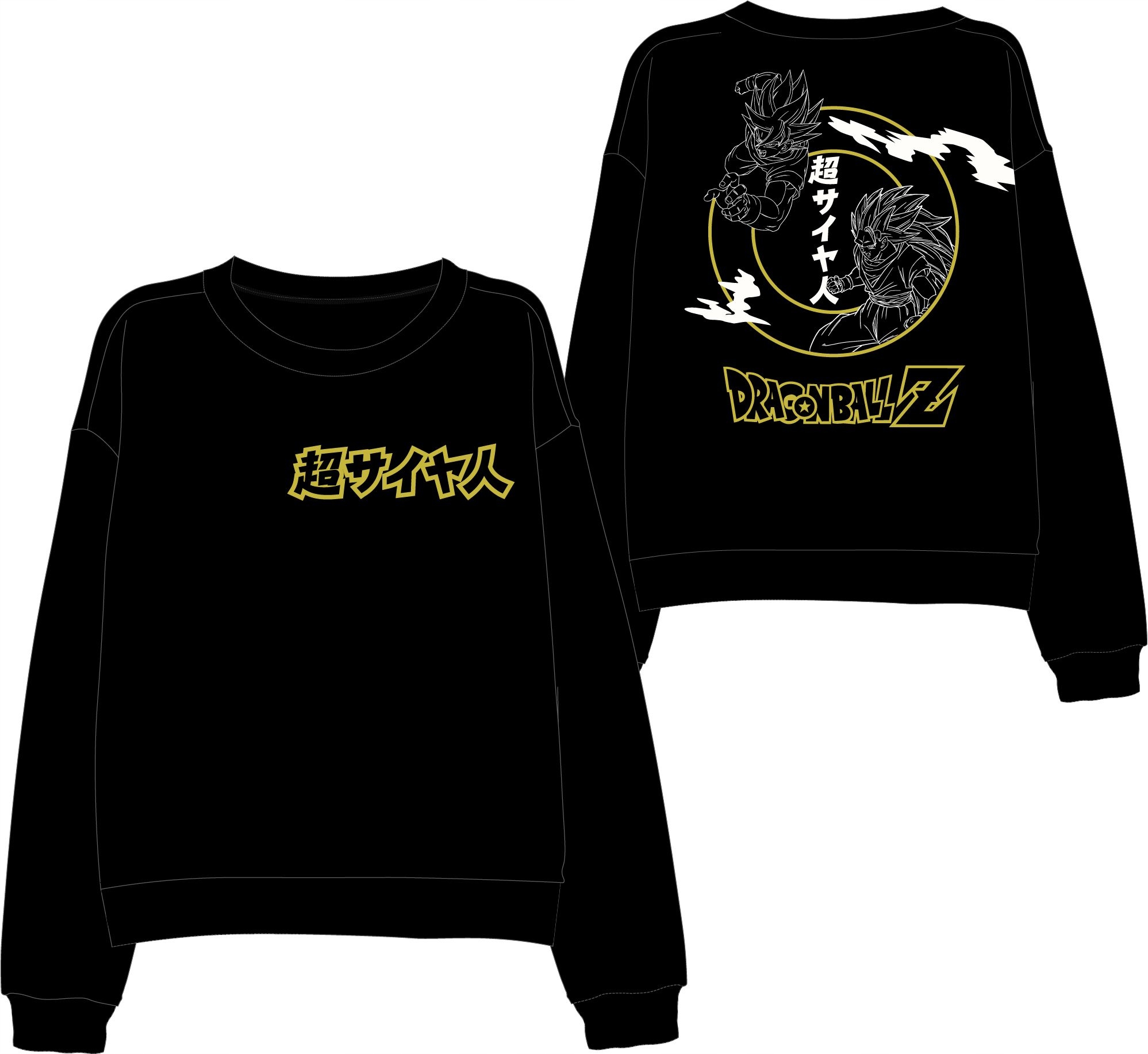 Pánská Mikina Dragon Ball Z Goku Saiyan Manga Anime Černá Mikina M