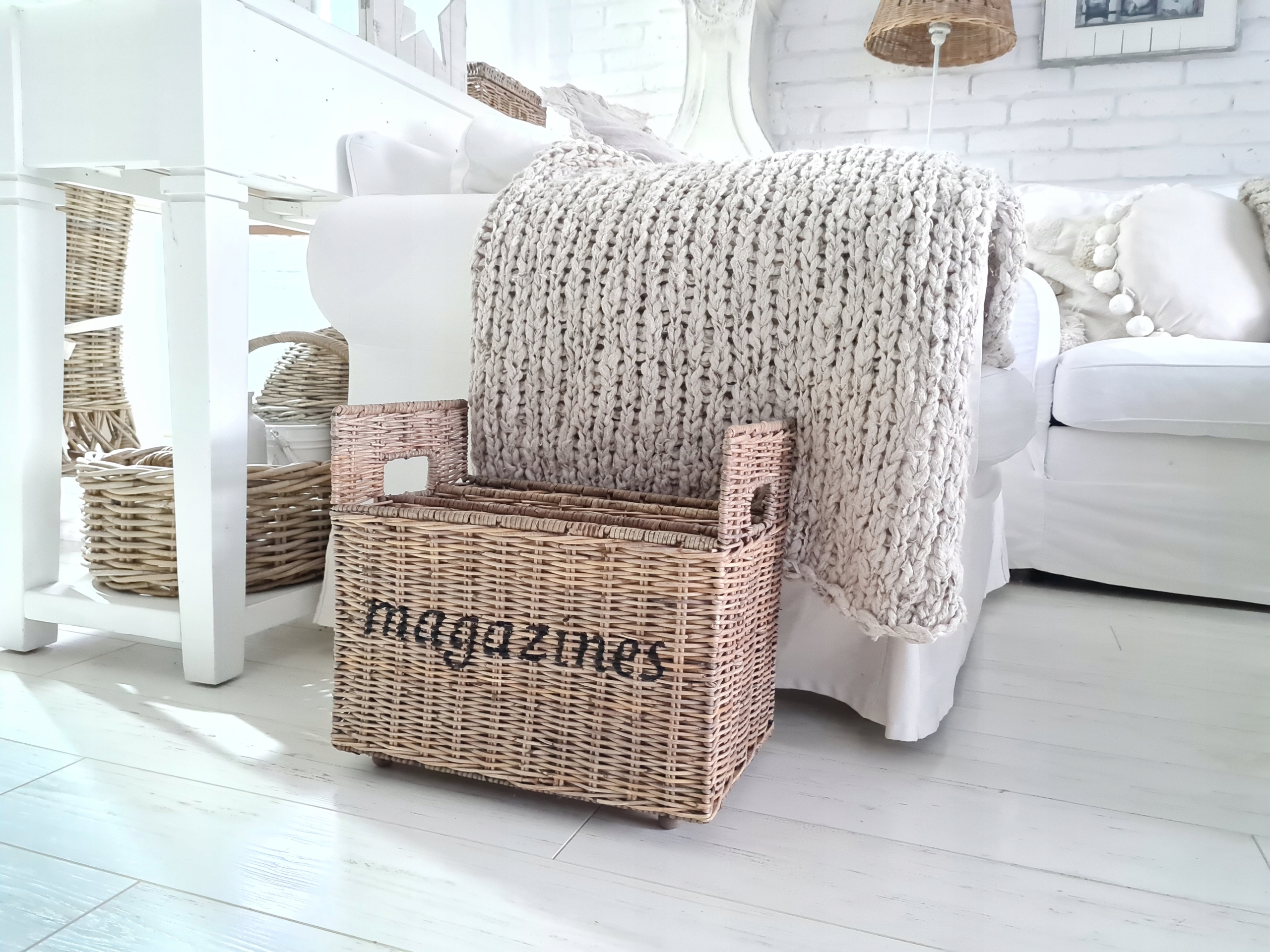 Ratanový kôš Hampton "magazine" Stojan na noviny