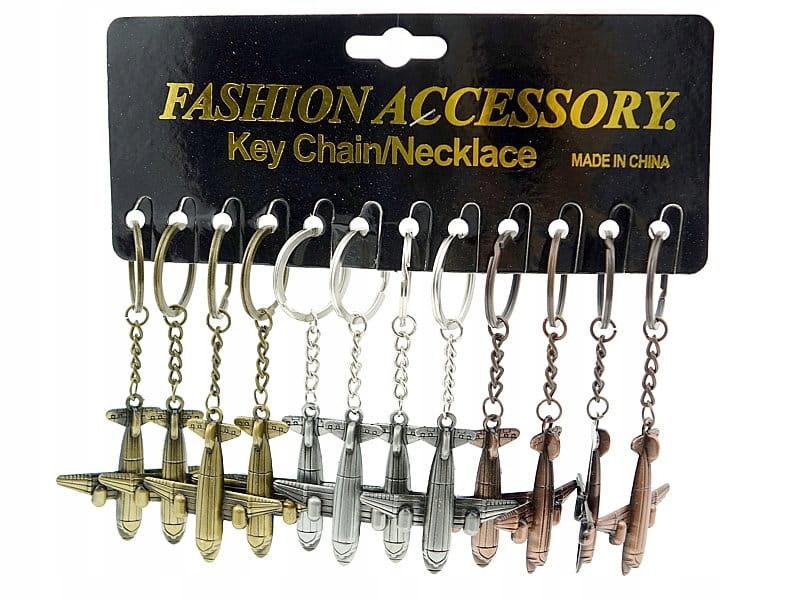 BRELOK BRELOCZEK DO KLUCZY SAMOLOT ZESTAW 12 69B