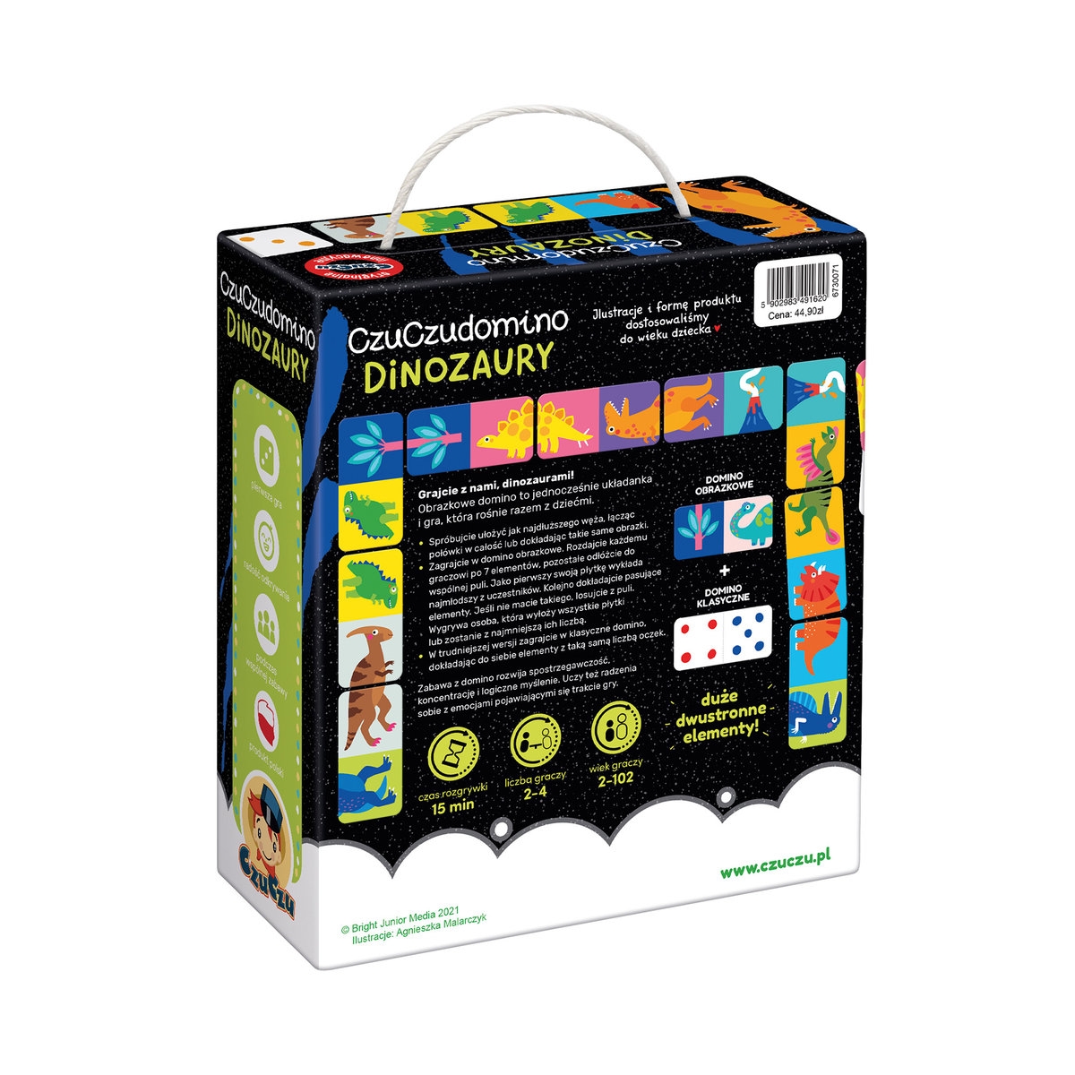 CzuCzu Domino Obrazkowe Dinozaury Gra 2+ Typ Podstawa